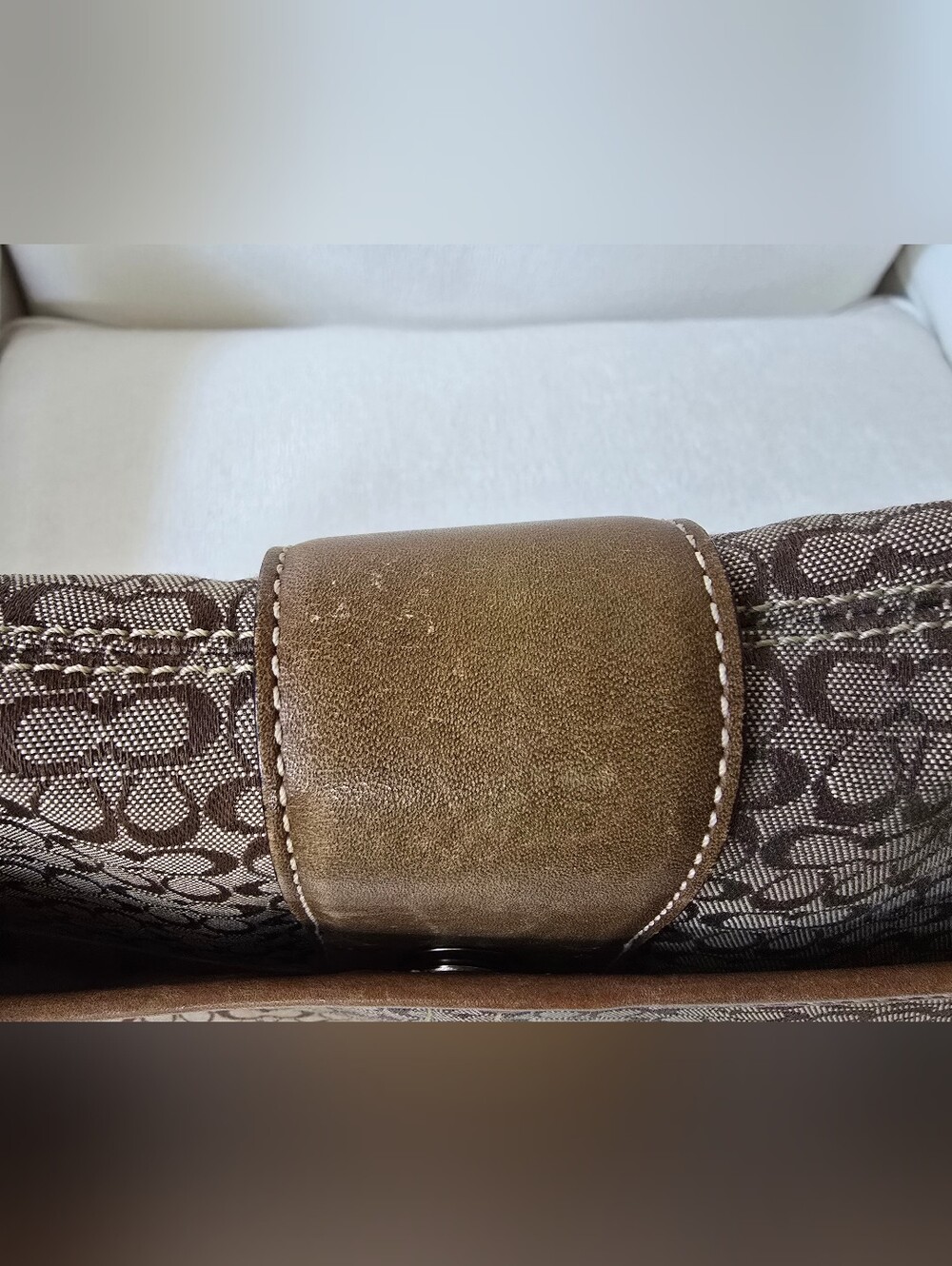 Vintage Coach Soho Signature Brown Canvas and Leather Shoulder Bag - Picture 9 of 14